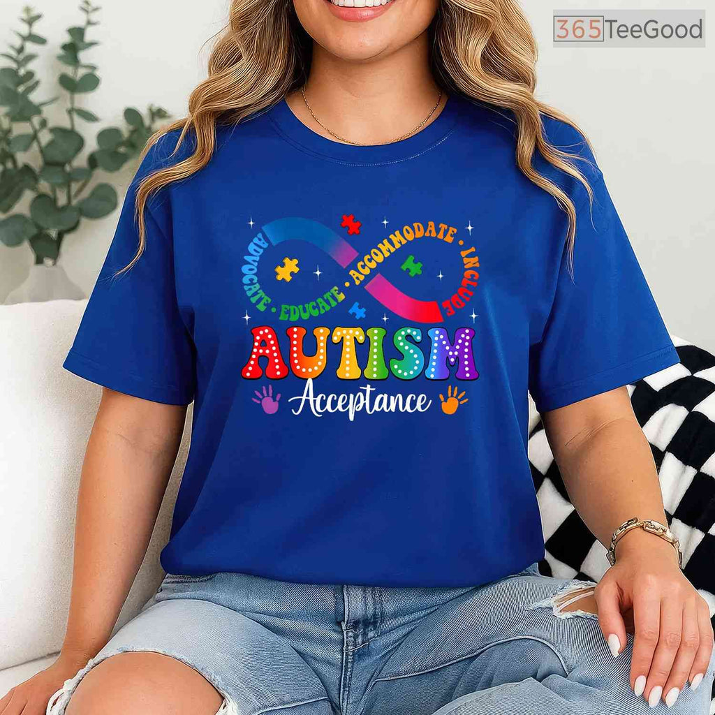 Autism Awareness Acceptance Shirt Infinity Symbol Men Women April T-Shirt