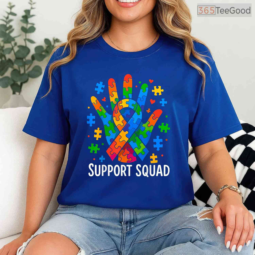 Autism Awareness Autism Support Squad T-Shirt April Acceptance Month Crew