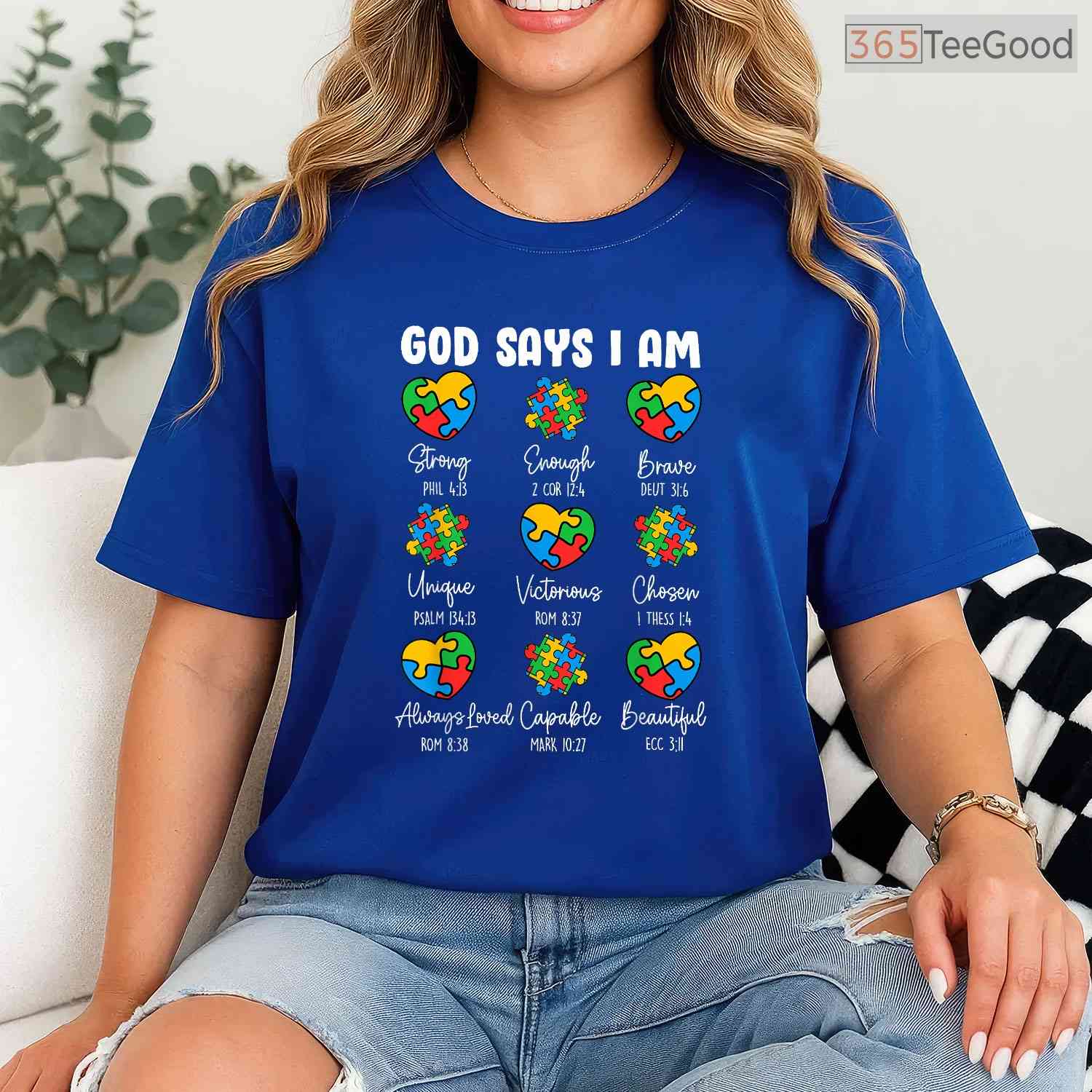 God Says I Am Autism Awareness Christian Bible Verse Shirt April T-Shirt