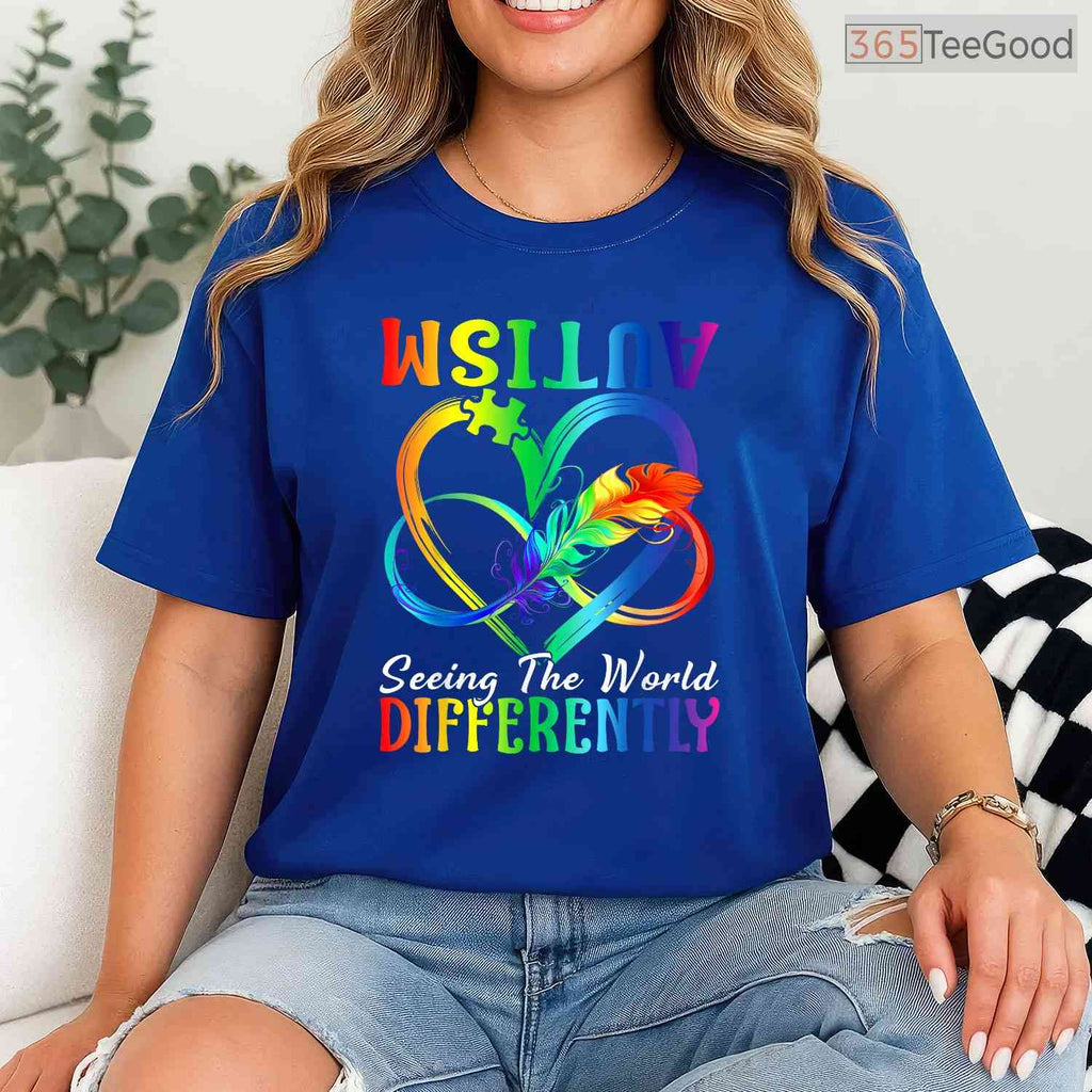 Seeing The World Differently Autism Awareness Infinity Shirt April T-Shirt