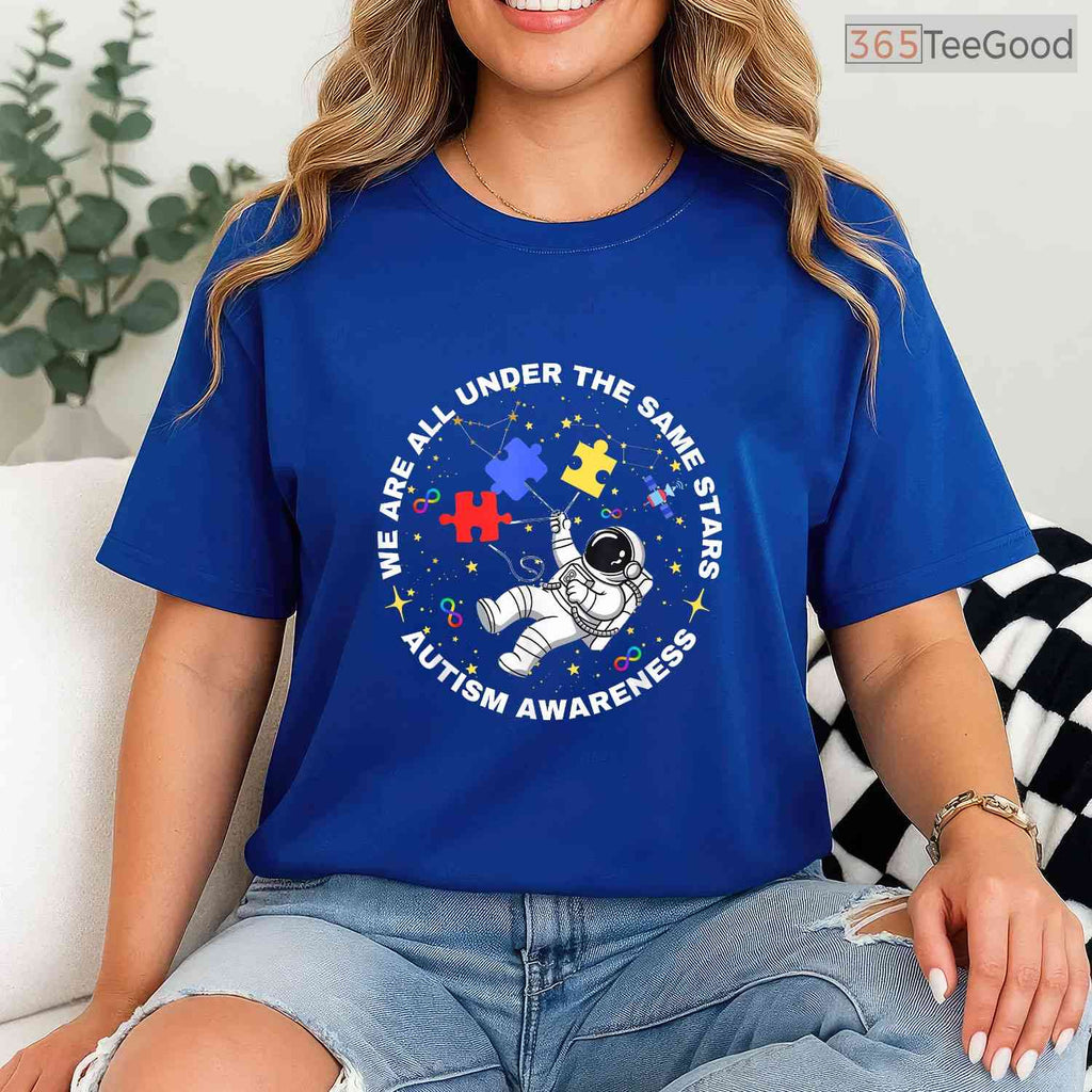 Autism We Are All Under The Same Stars Space Shirt April Awareness Gift T-Shirt
