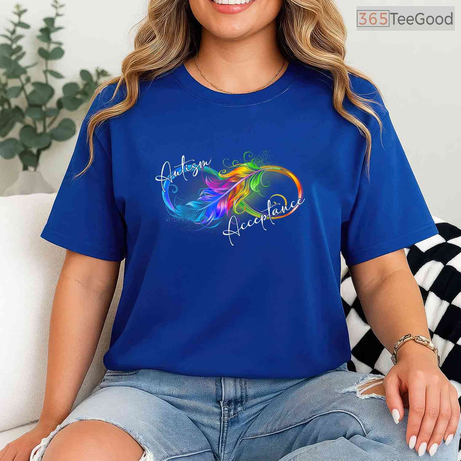 Autism Red Instead Infinity Symbol Autistic Shirt April Acceptance Month T-Shirt