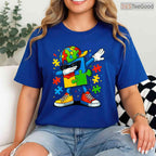 Dabbing Puzzle Piece Autism Awareness Shirt April Month Kids Cool Gift T-Shirt