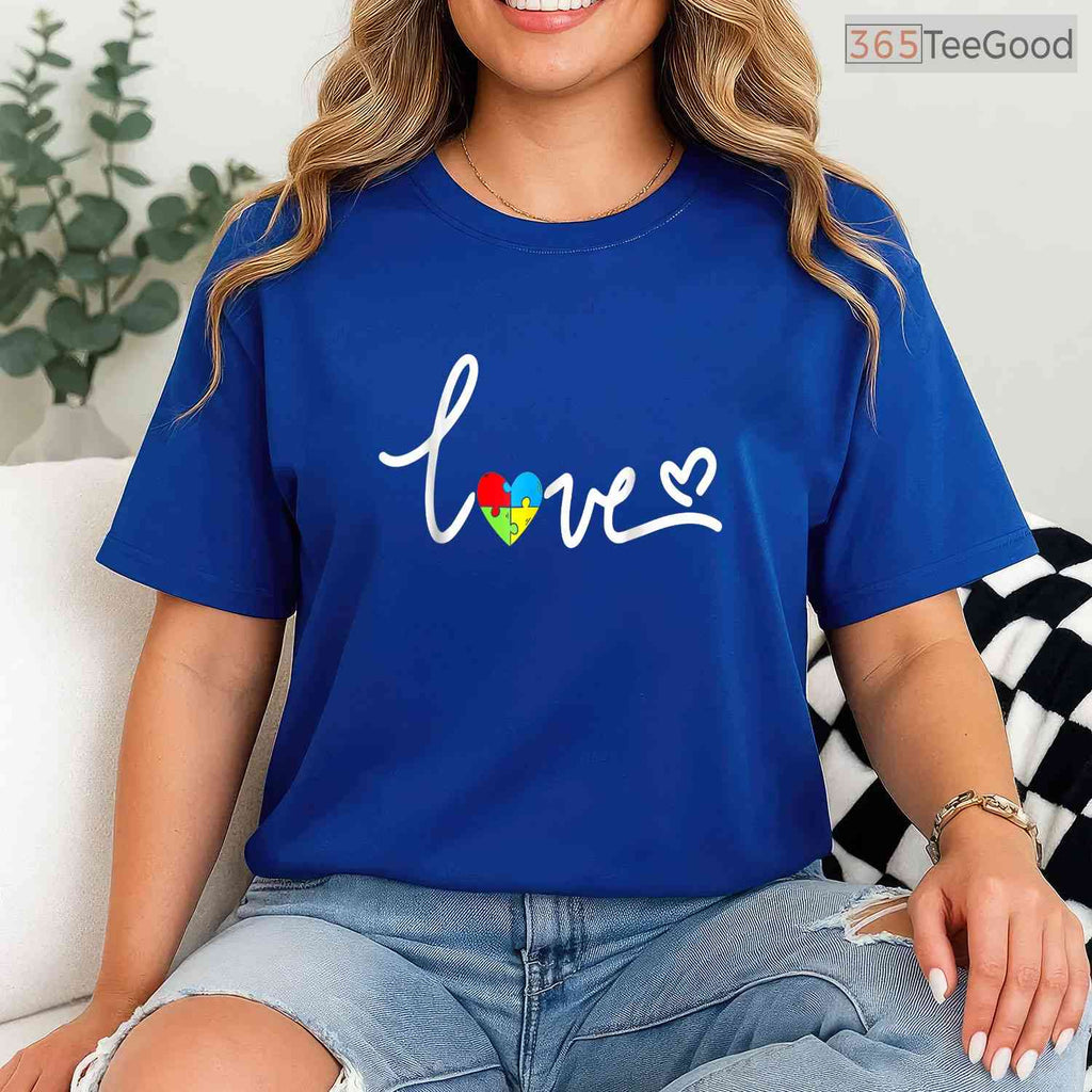 Plus Size For Men Women Autism Awareness Tee April Month Support Gift T-Shirt