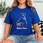 Autism Awareness Mama Bear Mom Autistic Child Shirt April Support Women T-Shirt
