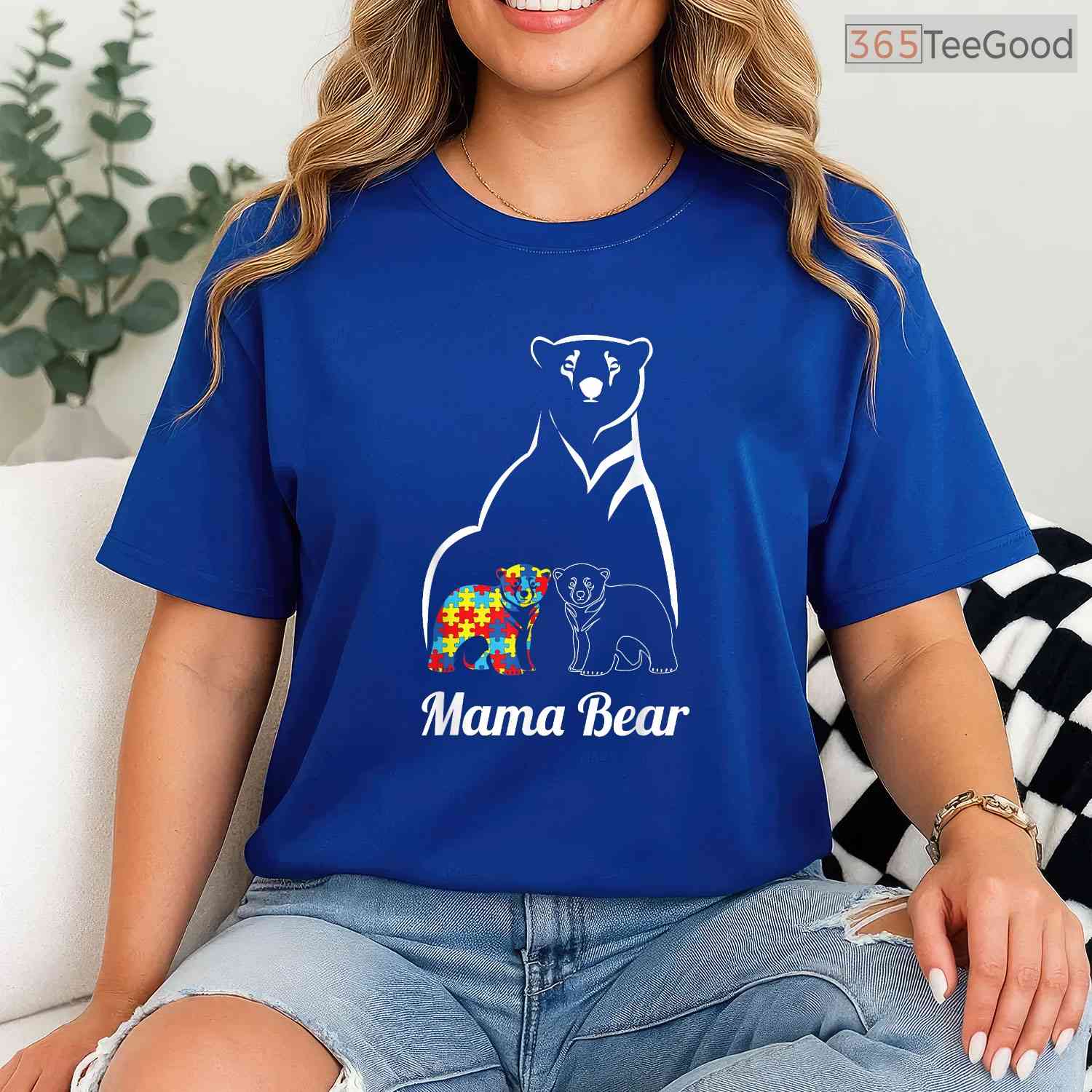 Autism Awareness Mama Bear Mom Autistic Child Shirt April Support Women T-Shirt