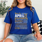 Born In April Taurus T-Shirt - Funny Zodiac Birthday Gift - Bull Astrology Tee