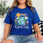 Earth Day Shirt Kids And Women Planet Smile T-Shirt Happy World Eco Friendly Gift