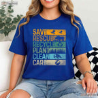 Save Bees Rescue Animals Recycle Plastic Earth Day T-Shirt Eco Activist Tee