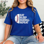 Eat Sleep Baseball Repeat Funny Baseball T-Shirt For Player Coach Team Gift