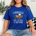 Funny I Graduated Can I Go Back To Bed Now Graduation T-Shirt Class of 2026