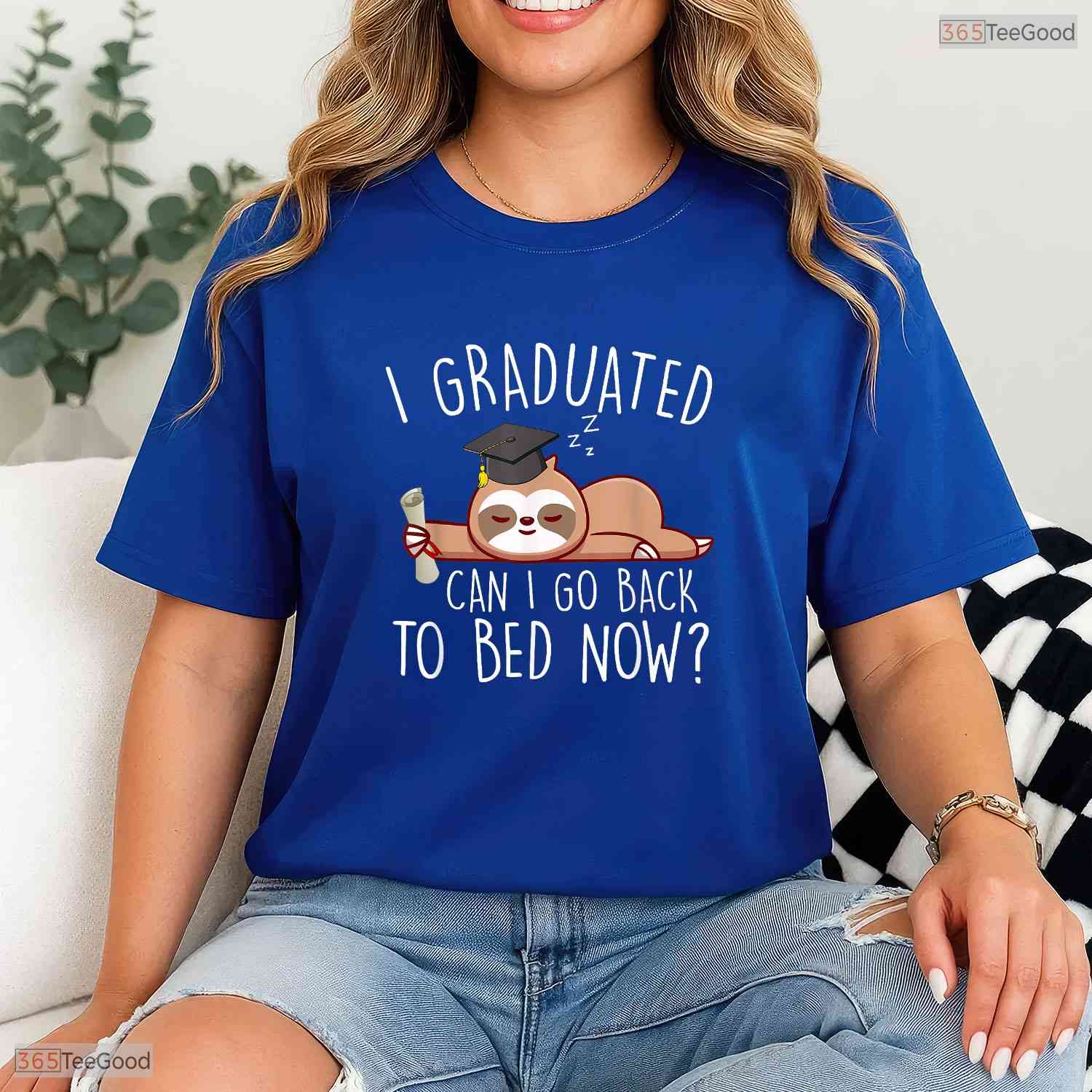 Hilarious I Graduated Can I Go Back To Bed Now Shirt For Lazy Senior Students