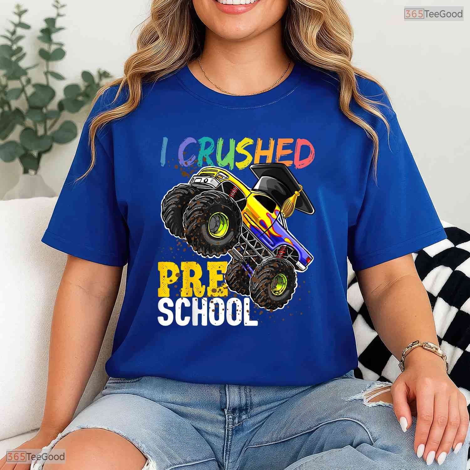 Epic Big Truck I Crushed Preschool Graduation Cap Gift Boys Celebration T-Shirt