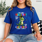 Cute T-Rex Dinosaur So Long Early Learning Kindergarten Here I Come T-Shirt