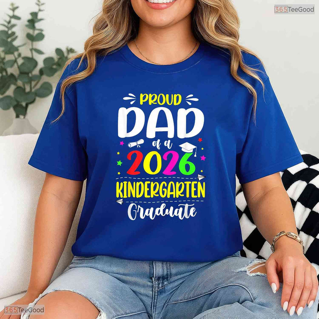 Loving Proud Dad Class Of 2026 Kindergarten Graduate Kids Celebration T-Shirt