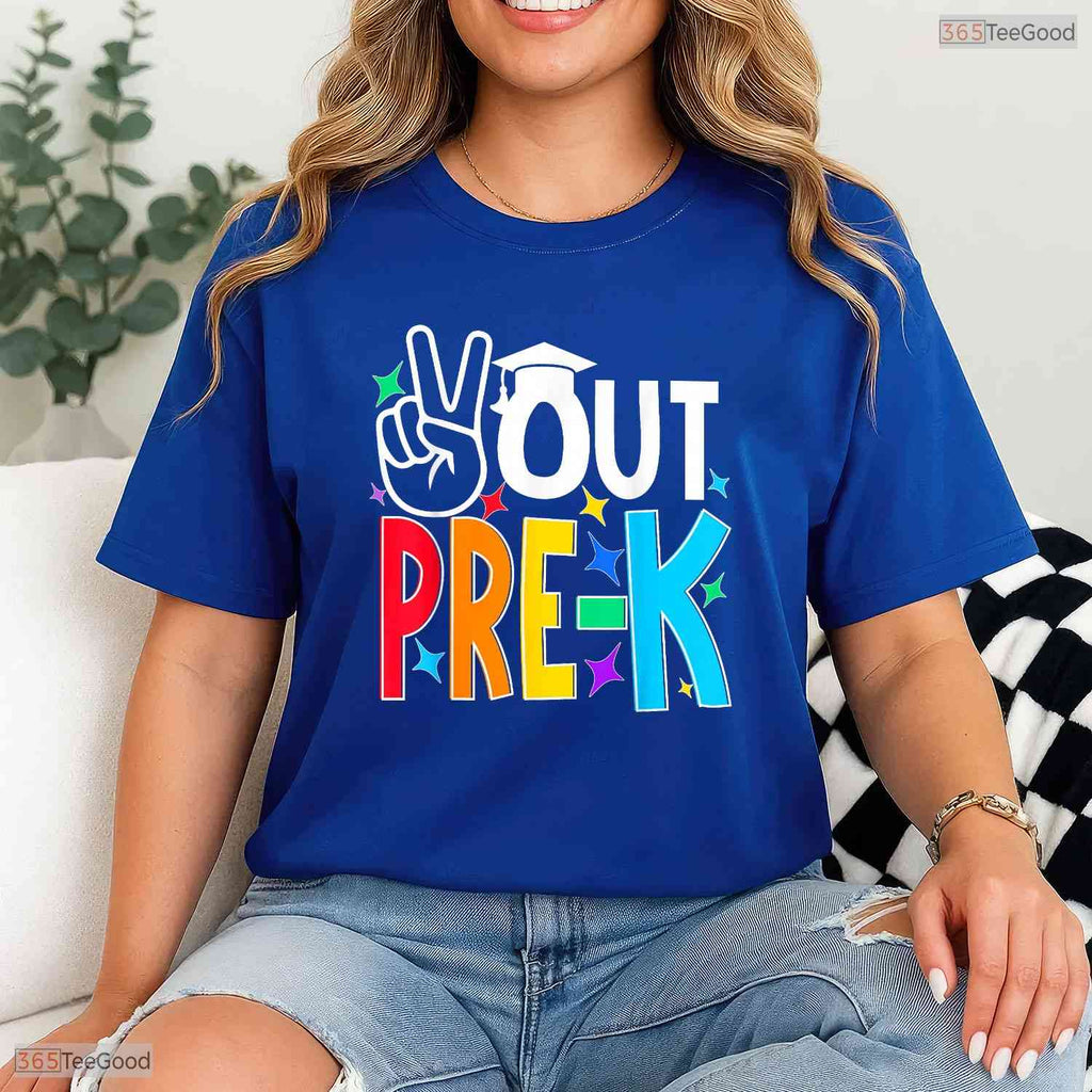 Trendy Peace Out Pre Kindergarten Last Day Of Pre-K Kids Celebration T-Shirt