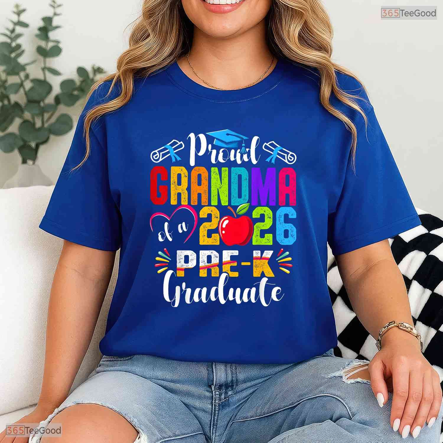 Blessed Proud Grandma Of 2026 Pre-K Graduate Mothers Day Graduation T-Shirt
