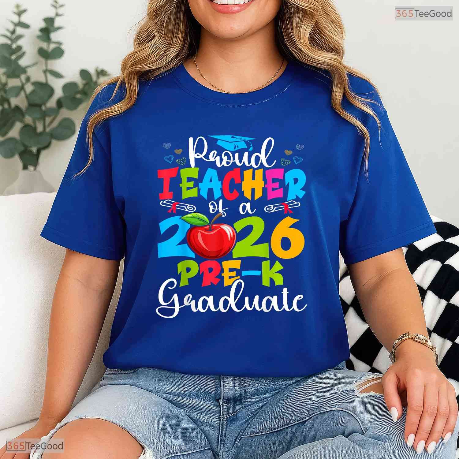 Awesome Proud Teacher Of A 2026 Pre-K Graduate Funny Class Party T-Shirt