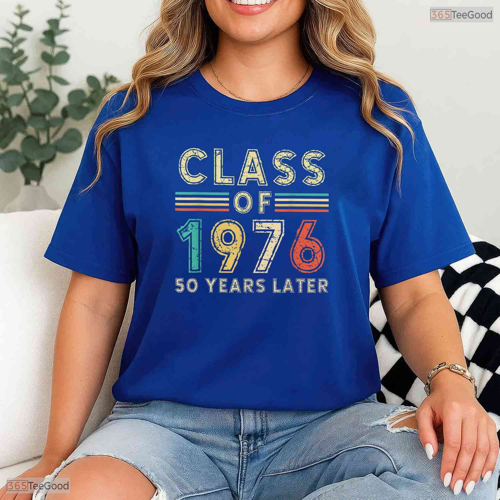 Vintage 50th Class Of 1976 Reunion Alumni Graduation Anniversary Party T-Shirt