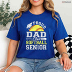 Awesome Proud Dad Of A 2026 Senior Softball Graduate Athlete Sports T-Shirt