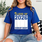 Interactive Class Of 2026 Sign My Shirt Senior Graduation Party T-Shirt