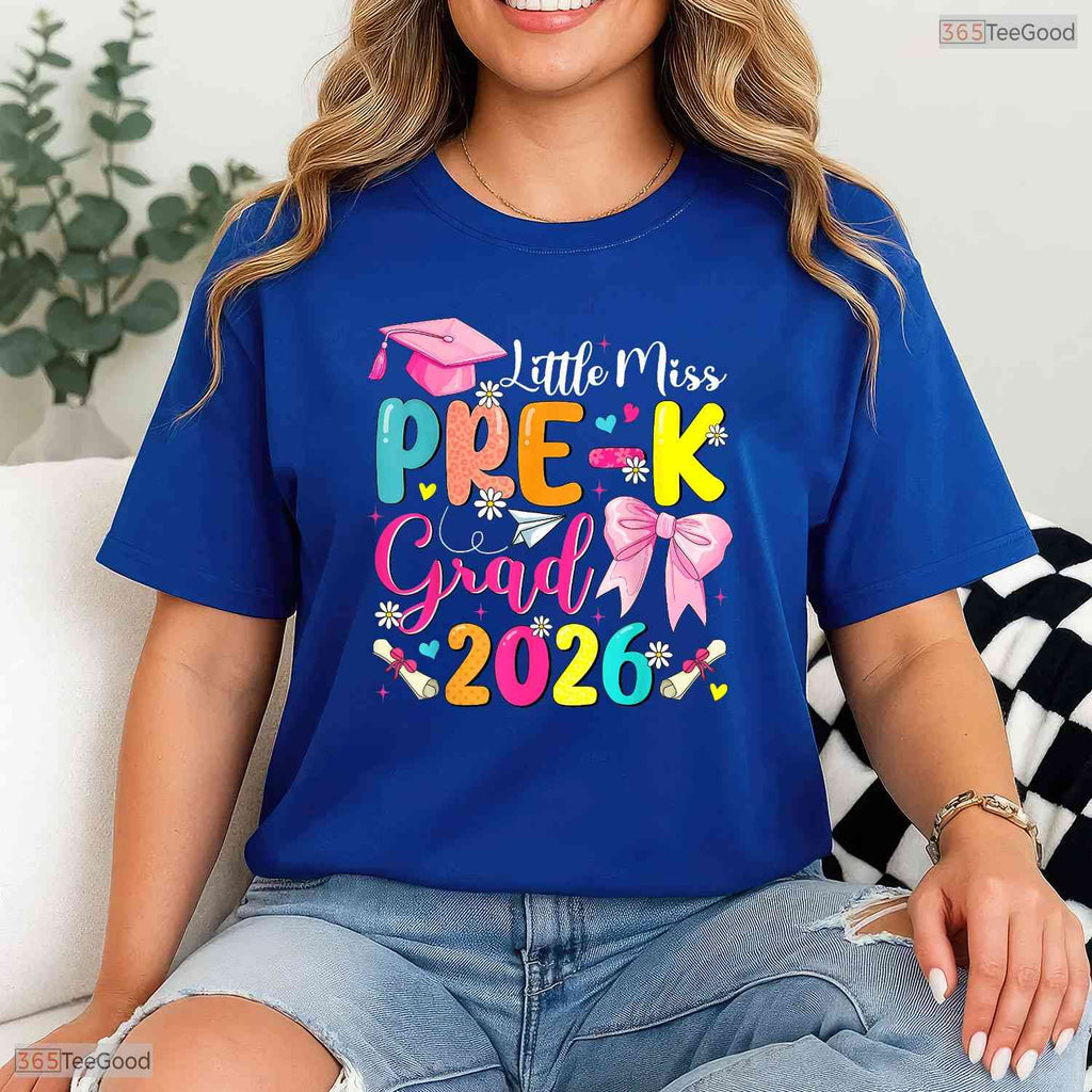 Adorable Little Miss Pre-K Grad 2026 Preschool Graduation Girls T-Shirt