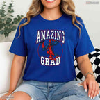 Comic Book Hero Style Amazing Grad Big Chest Logo Senior Party T-Shirt