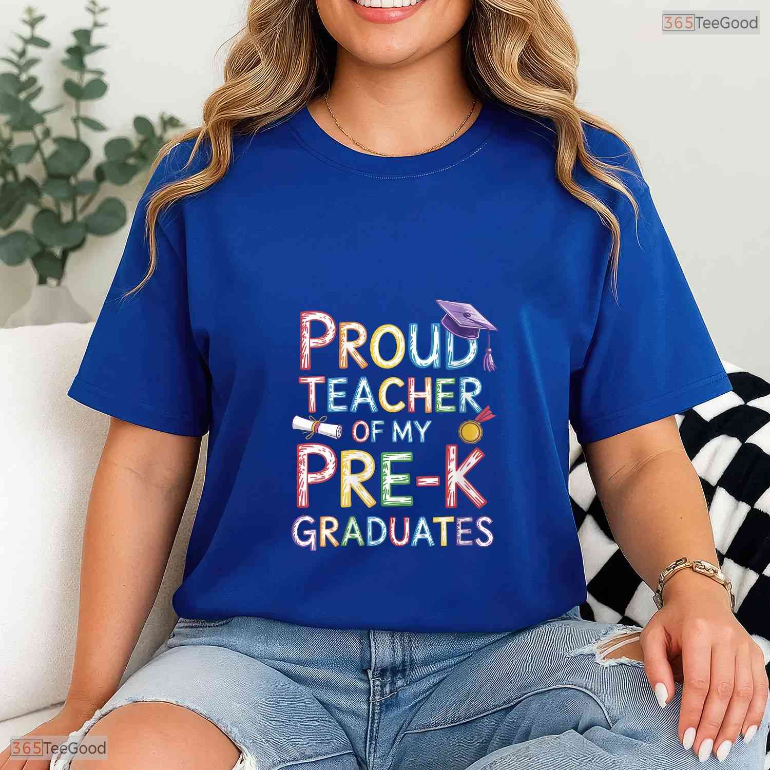 Women's Proud Teacher Of My Pre-K Graduates Fun Graduation Party T-Shirt