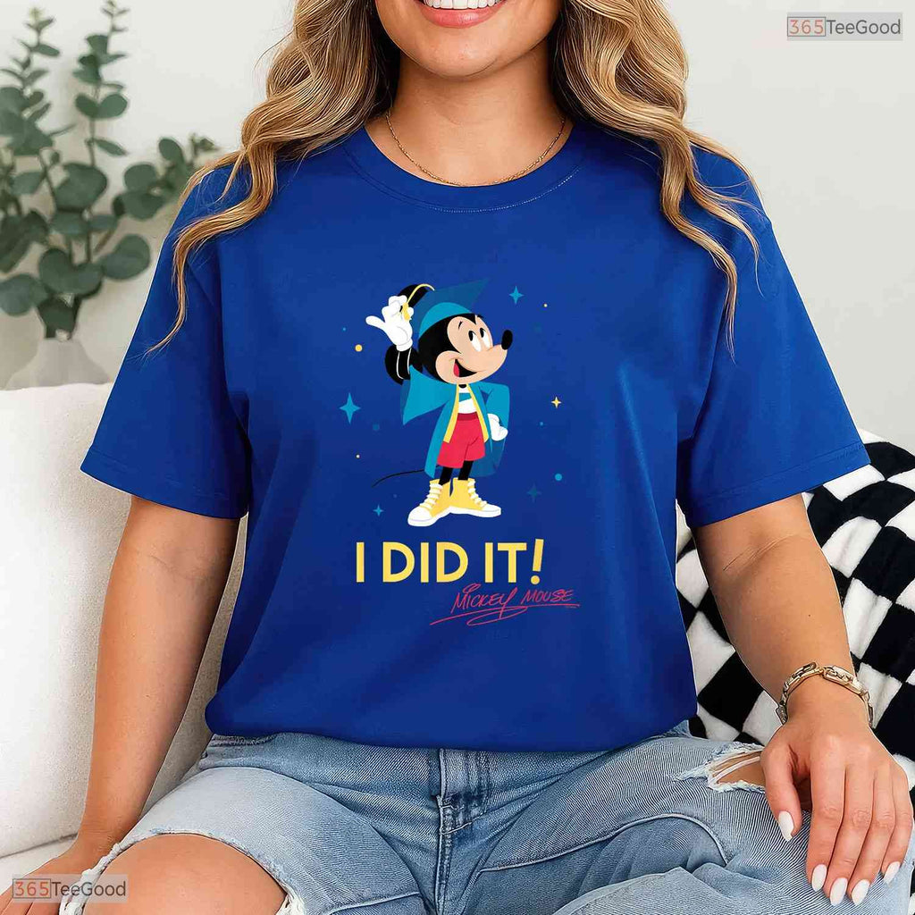 Cute Cartoon Mouse I Did It Graduation Cap And Gown Celebration T-Shirt