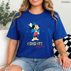 Cute Cartoon Mouse I Did It Graduation Cap And Gown Celebration T-Shirt