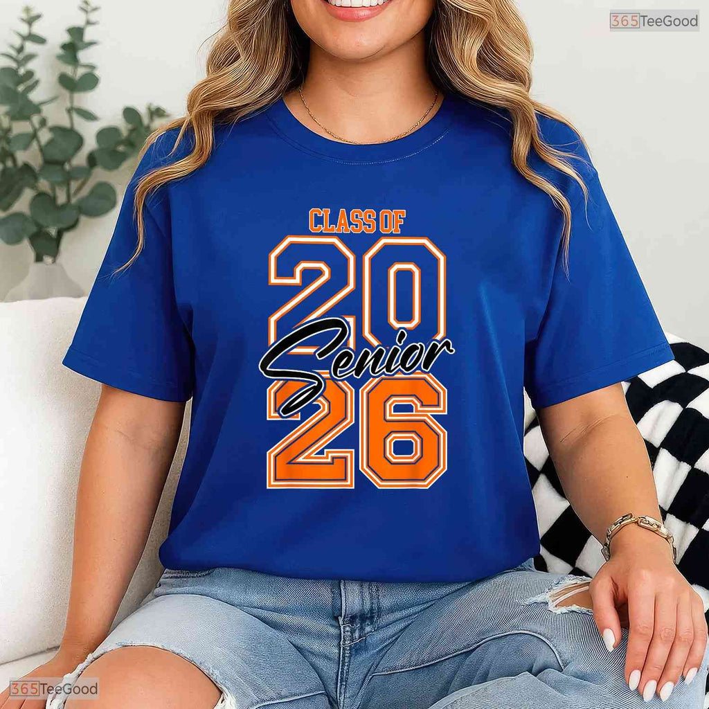 Trendy Class Of 2026 Senior Graduation Orange Vibes Retro Aesthetic T-Shirt
