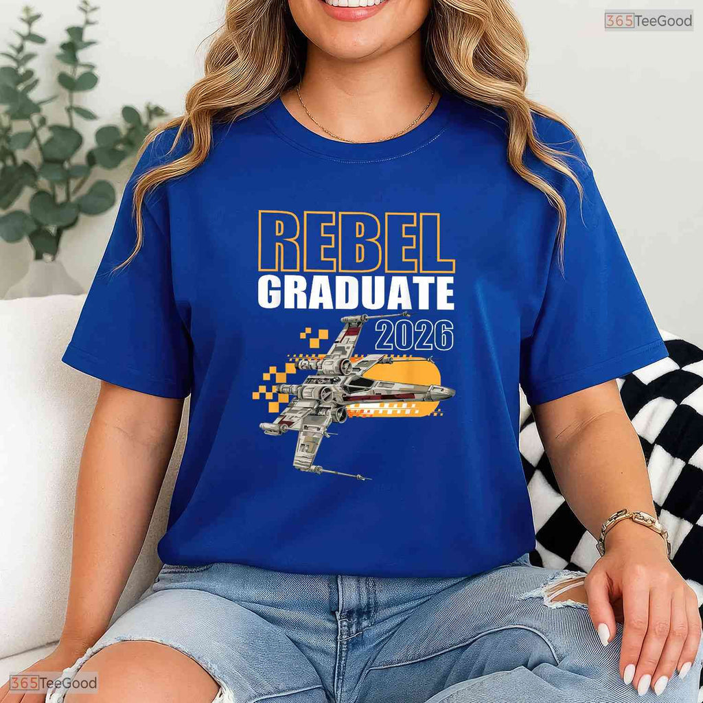Cosmic Galaxy Space Fighter Rebel Graduate 2026 Science Fiction Party T-Shirt