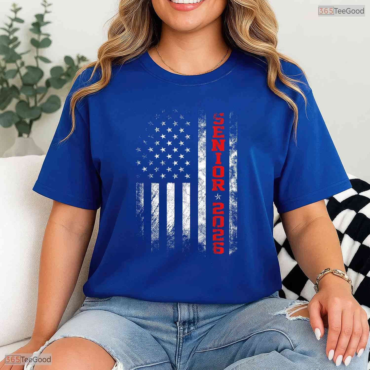 Patriotic Senior Year 2026 American Flag USA Graduation Class Of 2026 T-Shirt