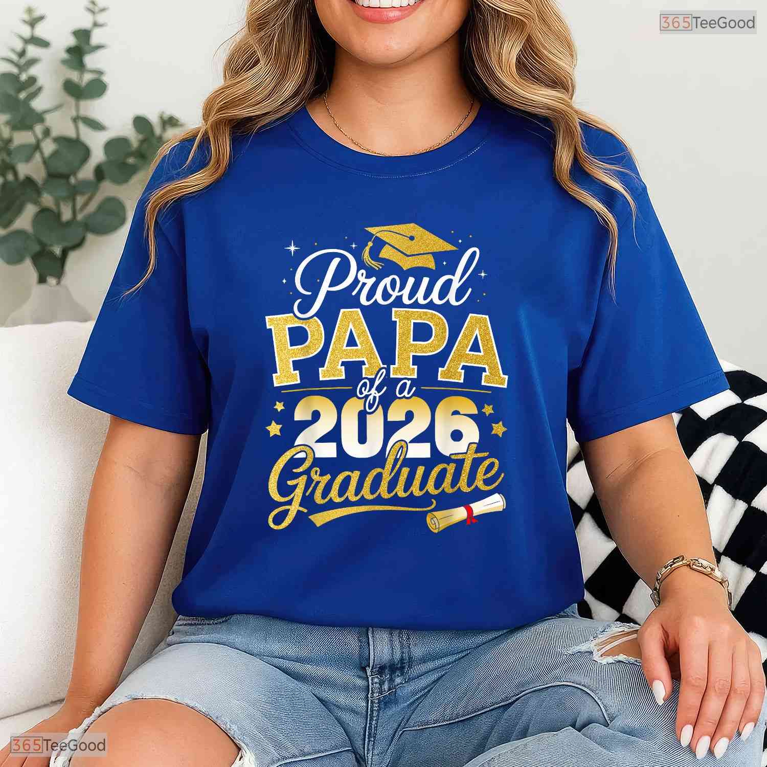 Supportive Proud Papa Of A Class Of 2026 Graduate Senior Graduation Event T-Shirt