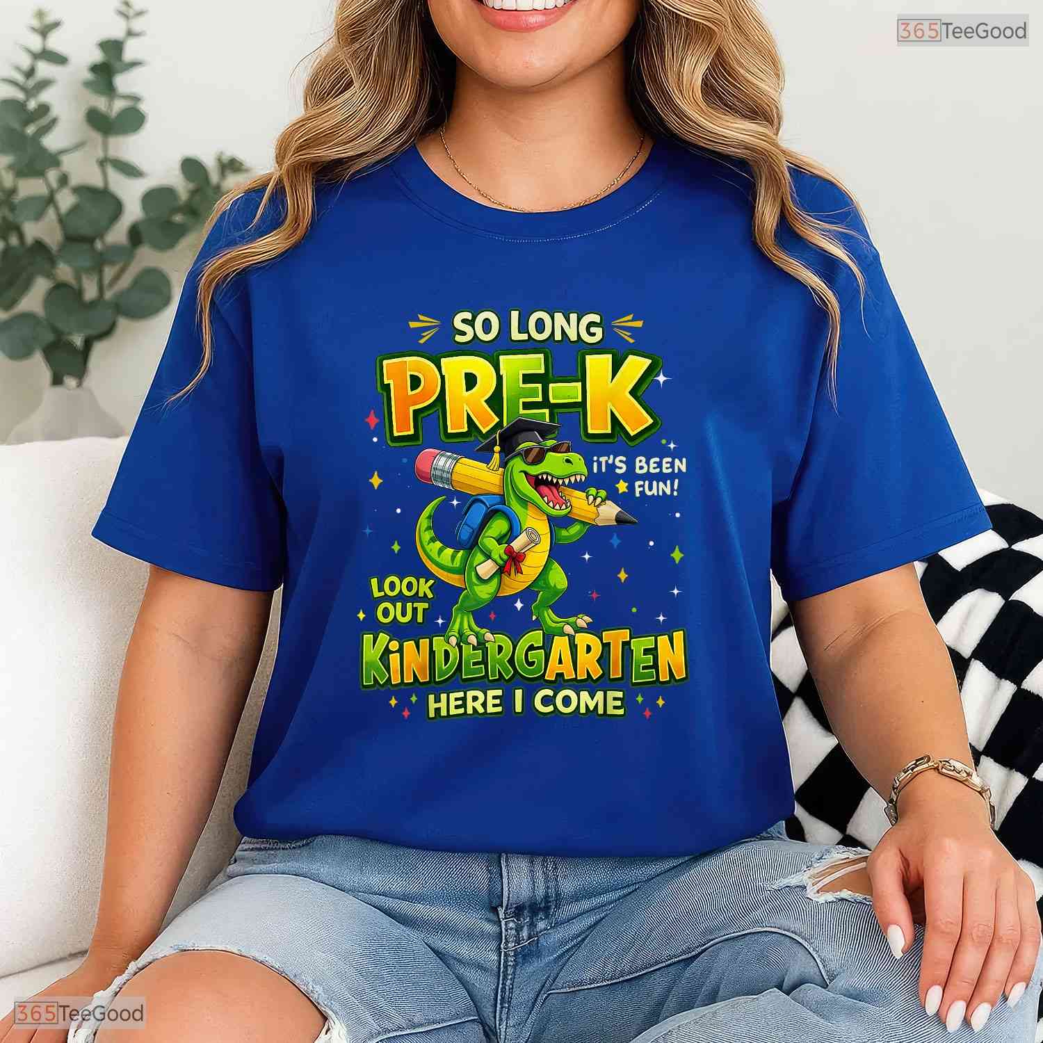 Fun Preschool Graduation Dinosaur Boys Pre-K Graduate Early Education Party T-Shirt