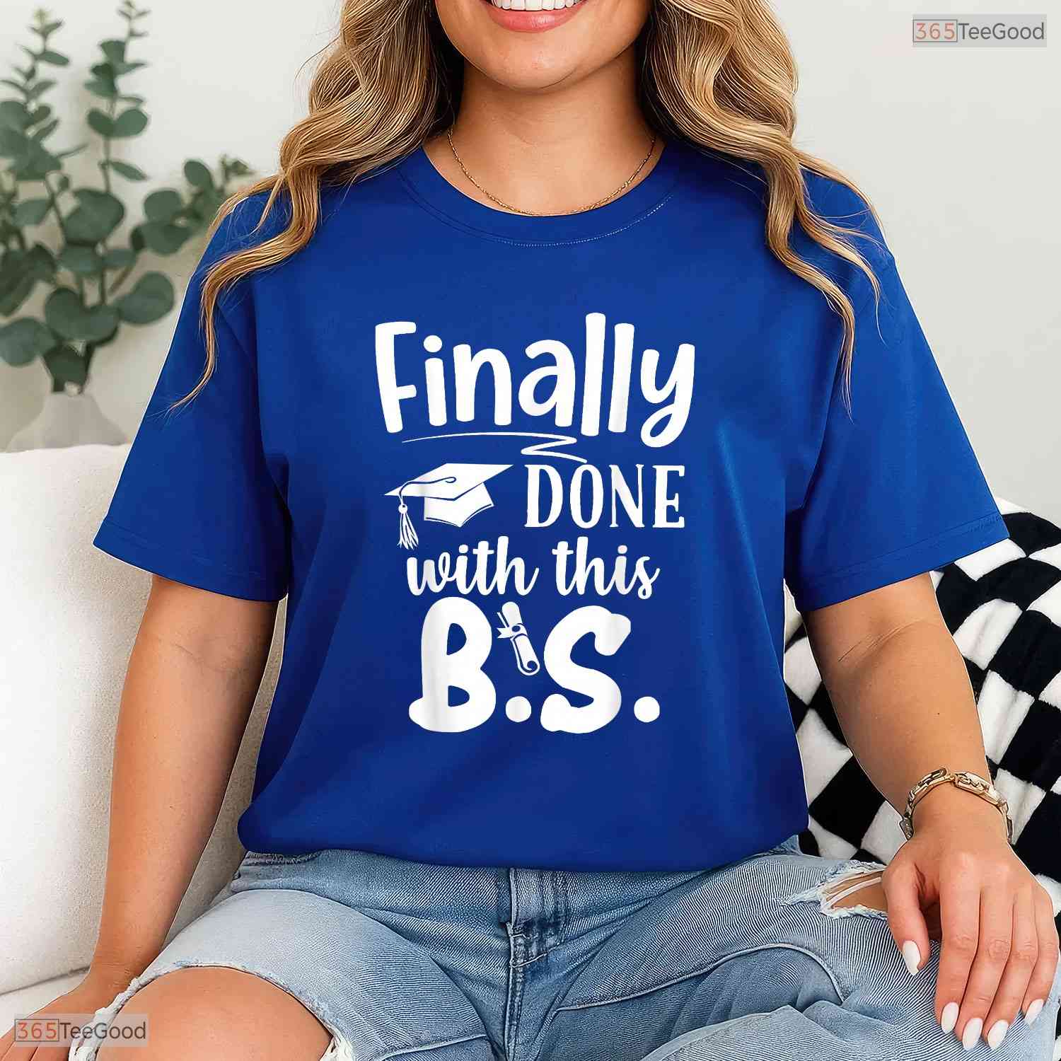 Humorous Finally Done With This BS Funny Bachelors College Graduation T-Shirt
