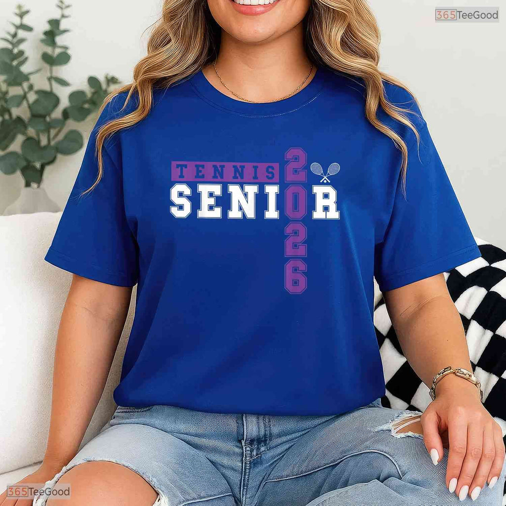 Athletic Tennis Senior Night Tennis Senior 2026 Graduation 76 Sports Day T-Shirt