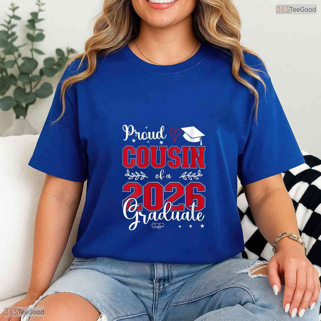 Women's Proud Cousin Of A Class Of 2026 Graduate For Graduation V-Neck Family T-Shirt