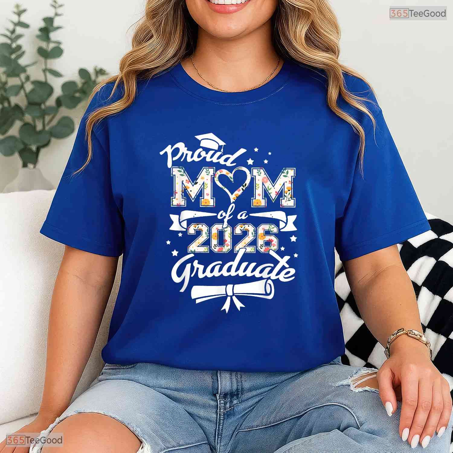 Proud Mom Of A 2026 Graduate High School Senior Matching Family Graduation T-Shirt