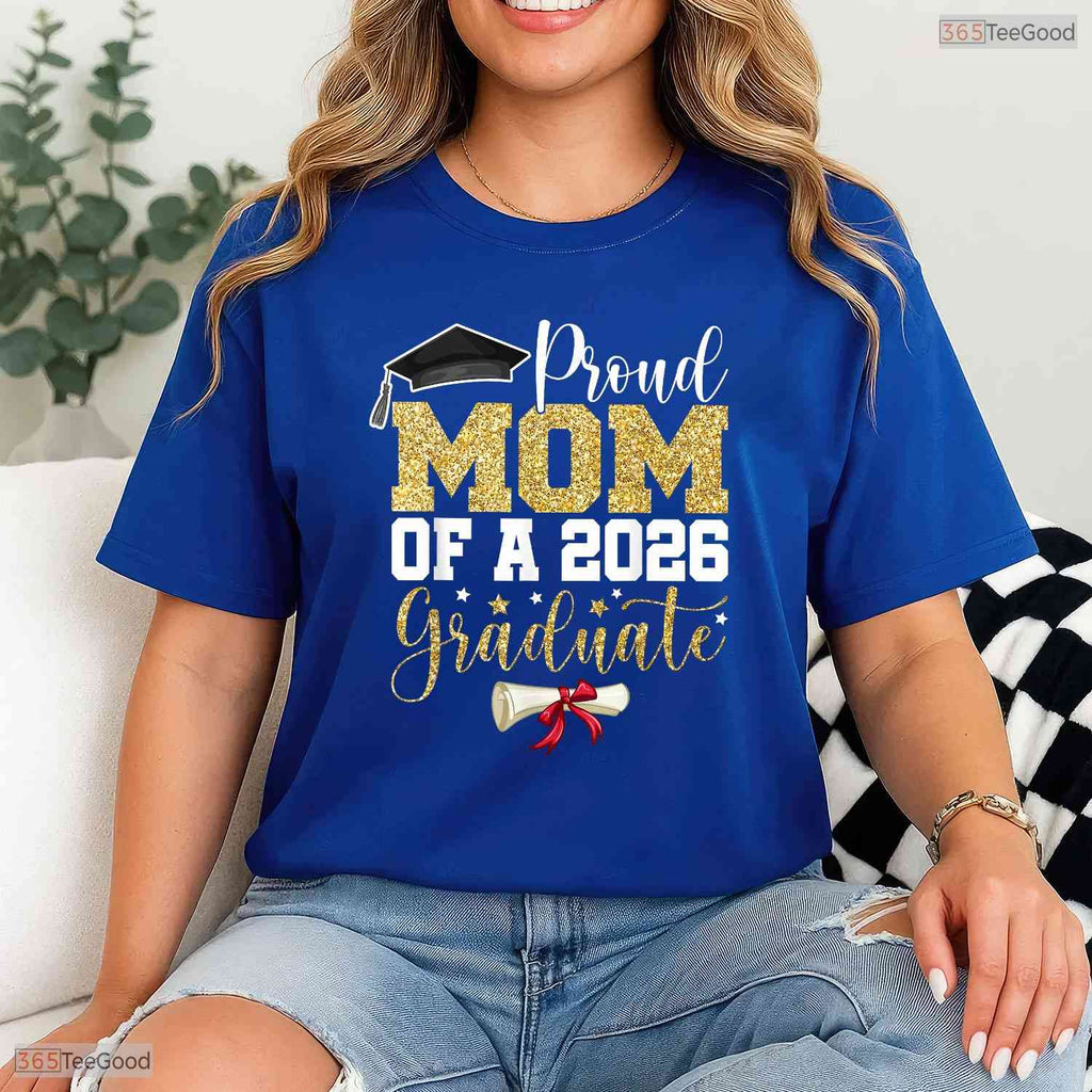 Proud Mom Of A 2026 Senior Graduate Matching Family Graduation Party T-Shirt