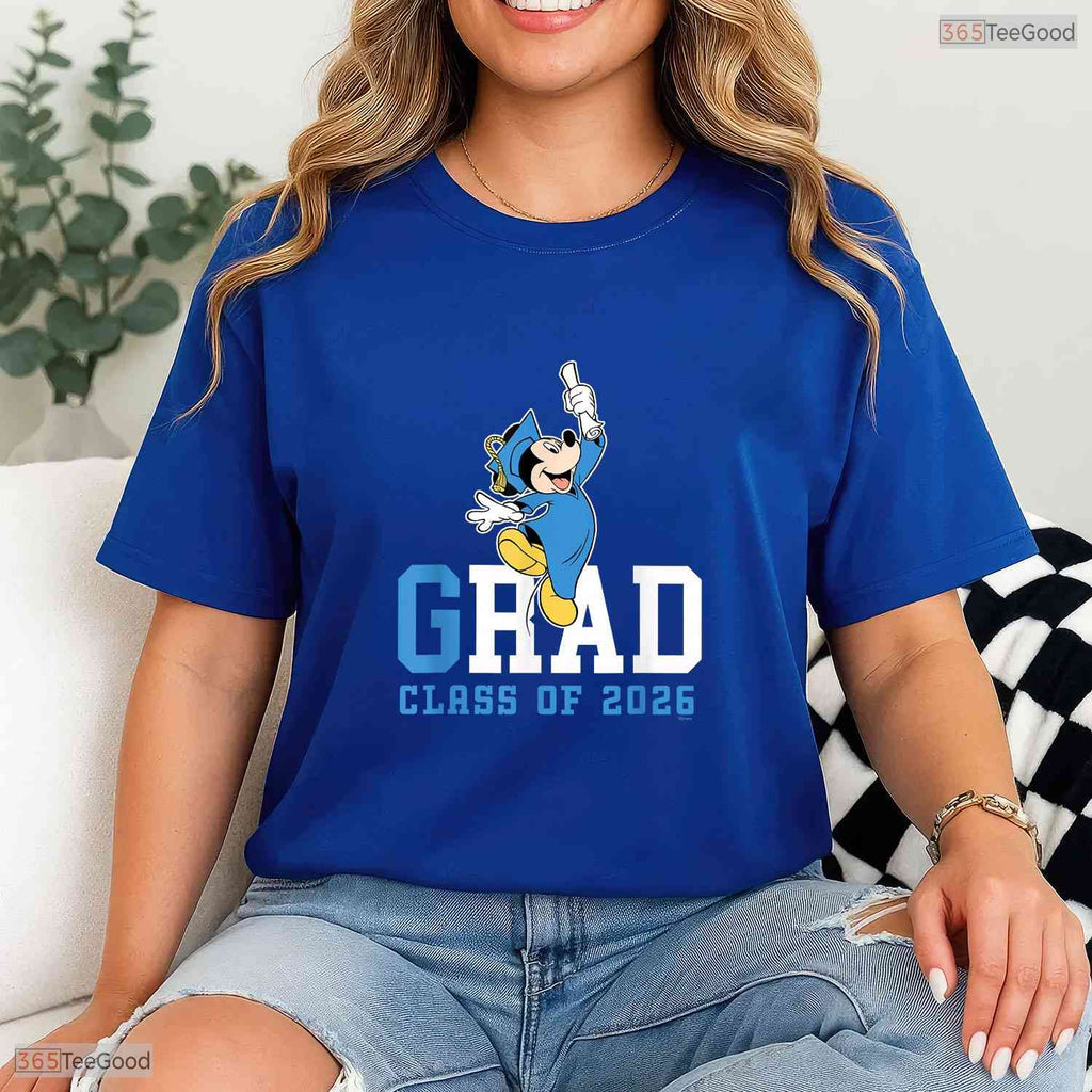 Rad Grad Class Of 2026 Cute Classic Mouse Ears Graduation Celebration Shirt