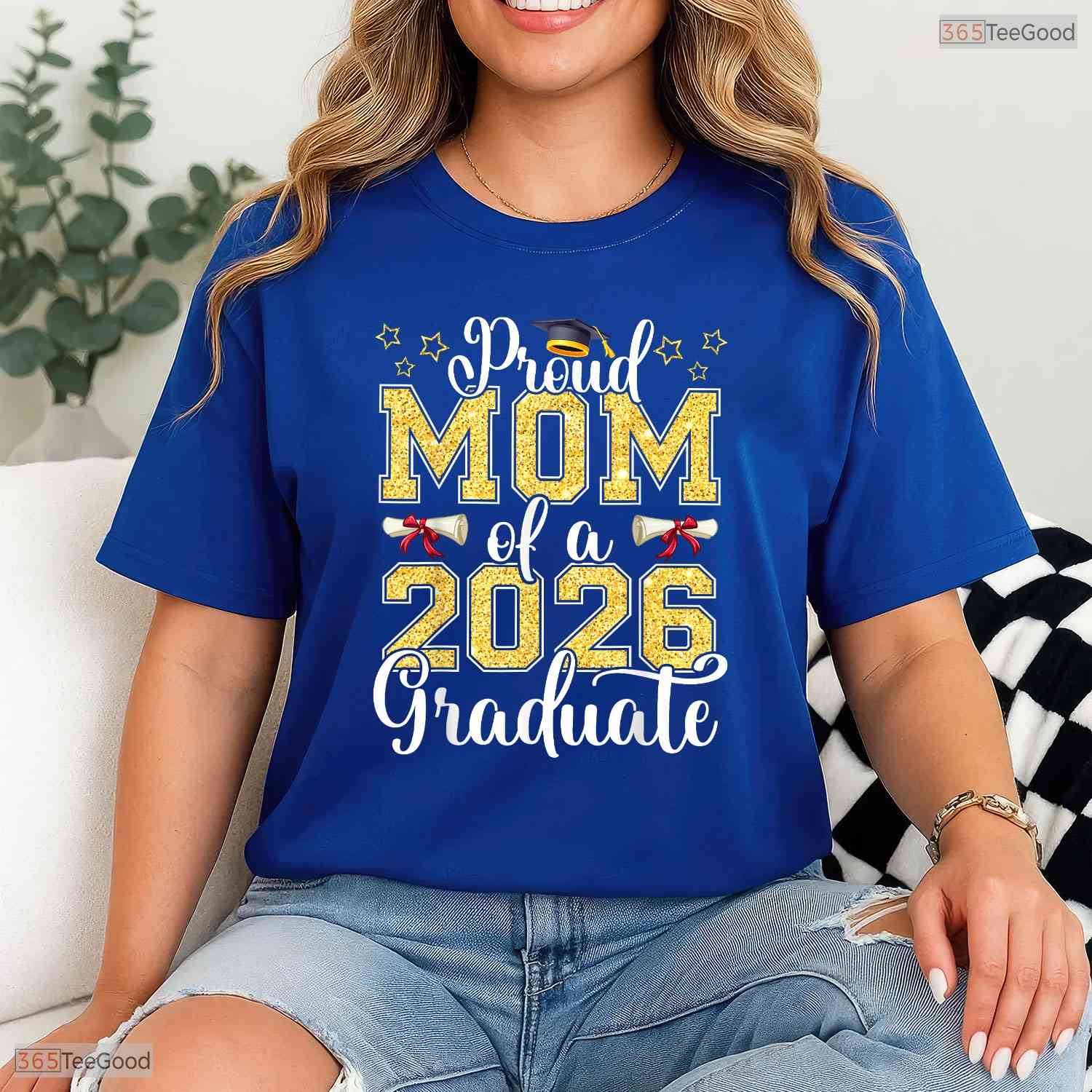Proud Mother Of A 2026 Graduate Matching Family High School Ceremony T-Shirt