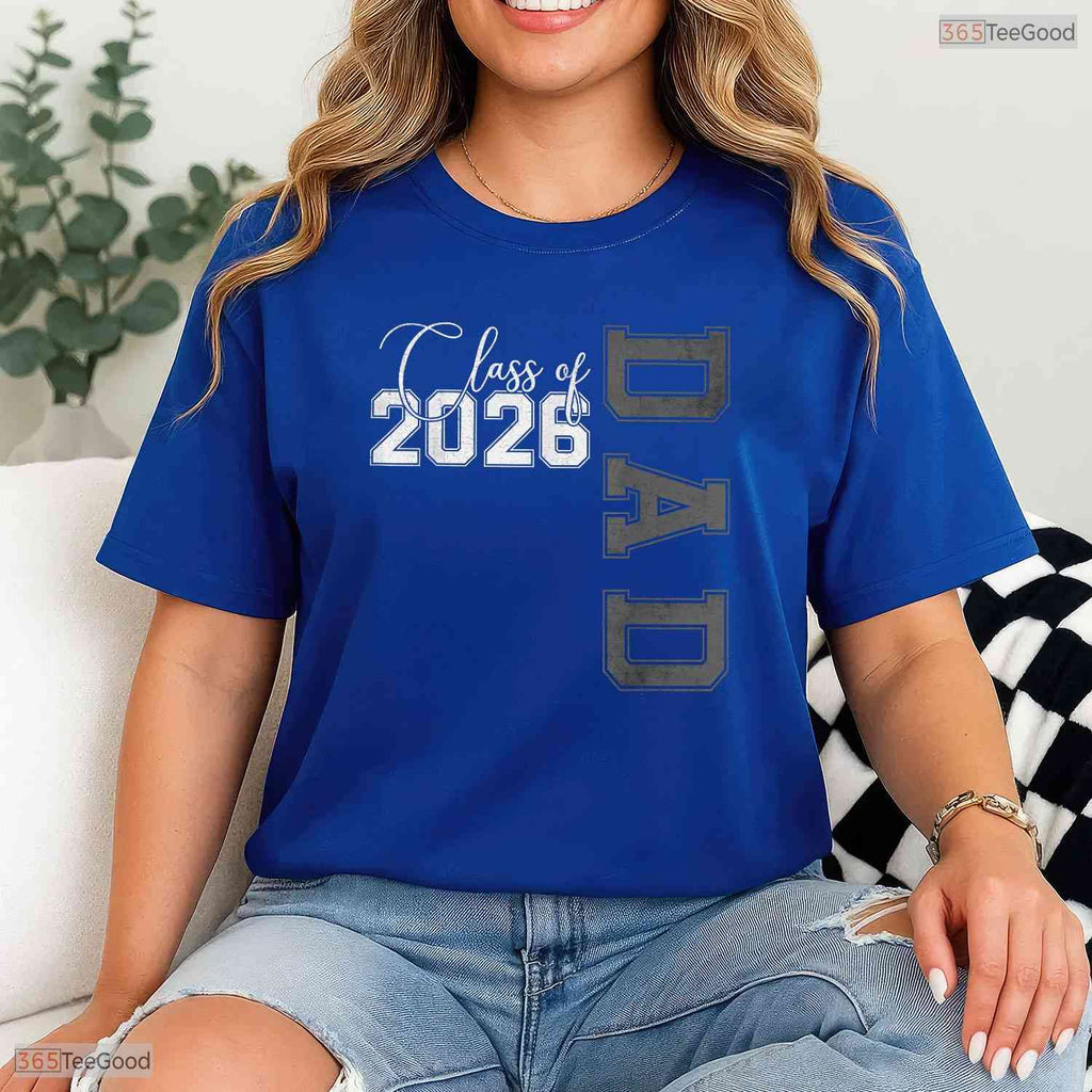 Proud Father Of A Class Of 2026 Graduate Senior Dad Graduation Party T-Shirt