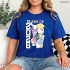 Cute Kawaii Kitty And Friends Class Of 2026 Colorful Graduation Celebration Shirt