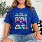 Goodbye Kindergarten Hello 1st Grade First Summer Break Kids Graduation T-Shirt