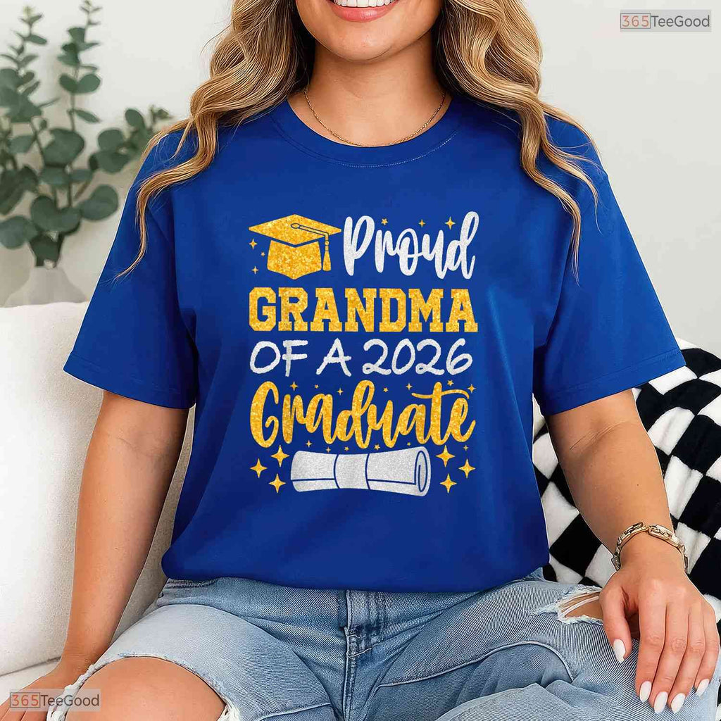 Blessed Proud Grandma Of A 2026 Graduate Class of 2026 Graduation Day T-Shirt
