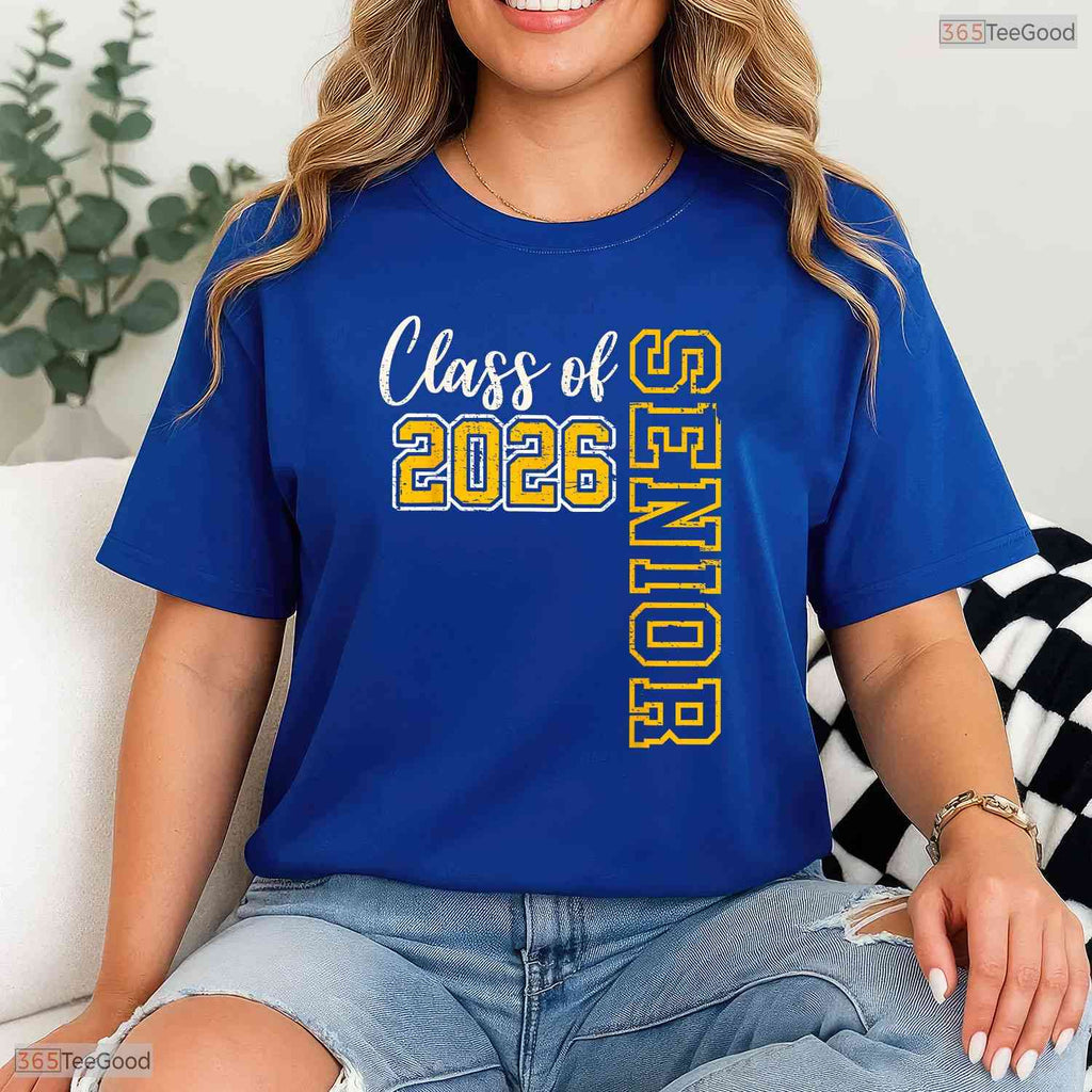 Class Of 2026 Senior High School Graduation Black And Gold Party T-Shirt