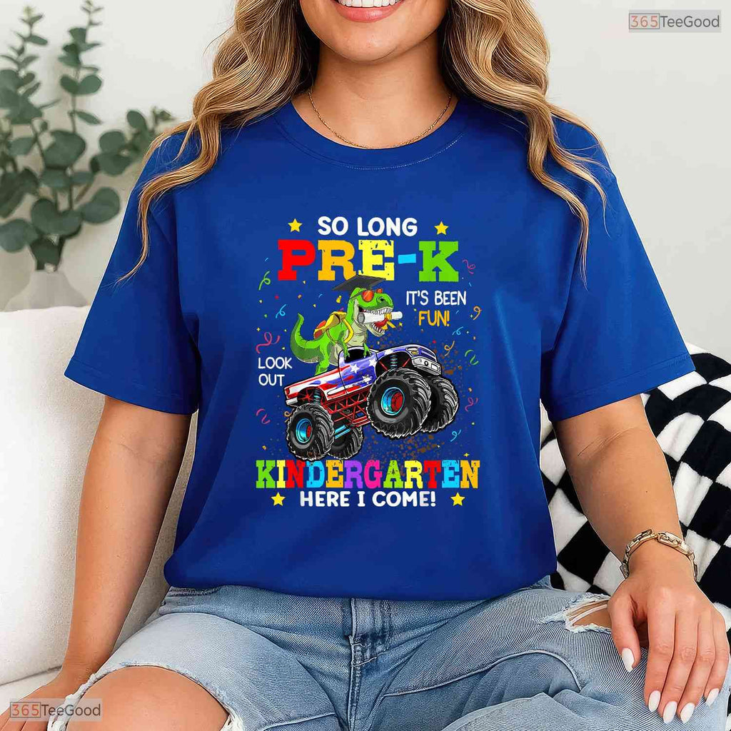 Cute Dinosaur Pre K Preschool Graduation Boys Last Day Of School Moving Up T-Shirt