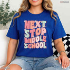 Next Stop Middle School Groovy Elementary School Graduation Transition Youth T-Shirt