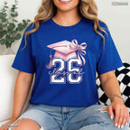 Trendy Pink Coquette Bow Senior Class Of 2026 Graduation Girls Aesthetic T-Shirt